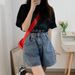 High-waisted Denim Summer Loose Casual A-line Slimming Shorts Plus-size Women, Suitable For Pear-shaped Body Types_ecoleips.com