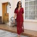 2024 European And American Summer New Bohemian Style Beach Vacation Slit Lace Resort Long Dress_ecoleips.com