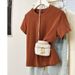 Basic Brown Cotton Shoulder Short-sleeved T-shirt Women's Spring Summer Design Sense Niche Bottoming Shirt With T-shirt Top_ecoleips.com