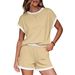 2026 Summer New Cross-Border European And American Fashion Casual Set Round Neck Loose Sleepwear For Women_ecoleips.com