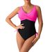 Women's Clothing New One Piece Swimsuit Color Sexy Cross Strap Swimsuit Female_ecoleips.com