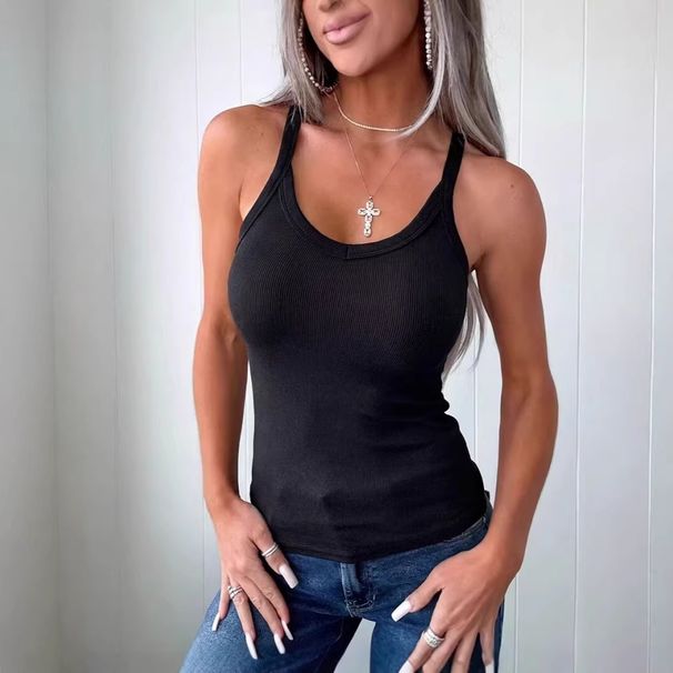 Women's Slim Fit Ribbed Cami Top | Stretchy Soft Polyester Basic Tank For Women | Sexy Casual Streetwear In White Grey Beige Black (S-Xxl)_ecoleips.com