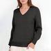 Cross-Border European And American Style Casual Solid Color Elegant Commuter V-Neck Pullover For 2025 Autumn Winter New_ecoleips.com