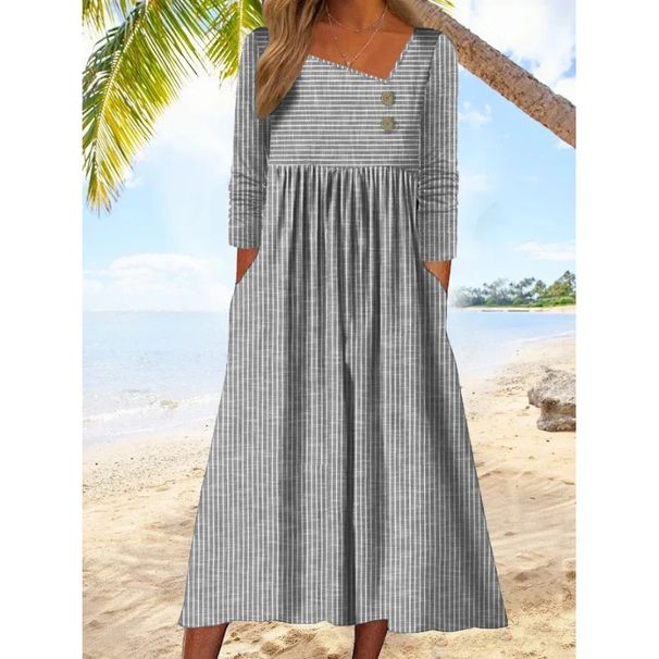 Aria Basics Aria Basics 2023 Independent Station Cross-Border European And American Women's Autumn Loose Casual Striped Print Slanted_ecoleips.com