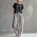 Women's Clothing 3D Patterned T-Shirt And Wide-Leg Pants Set, Batwing Sleeve Two-Piece Outfit For Casual Wear_ecoleips.com