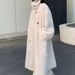 Winter Stand Collar Faux Mink Fur Long Coat Loose Plus Size Double Breasted Fleece Coat_ecoleips.com