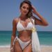 Women's Sexy Tie-Front Bikini Set - Adjustable Underwire Swimwear With Removable Padding - Black/White/Yellow_ecoleips.com