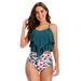 Aria Basics Europea Ad America Cross-Border Trade New High-Waisted Swimsuit Amazo Ruffled Coservative Two-Piece Bikii For_ecoleips.com