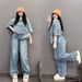Women's American Retro Slim Fit Two-Piece Suit Loose Short Sleeve Trousers Casual Fashion Spring Summer Trendy Set_ecoleips.com
