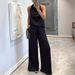 Women's Clothing Satin Sleeveless Wide Leg Pants Set - Casual Loungewear Two-Piece Outfit For Summer Vacation & Daily Wear (Multiple Colors)_ecoleips.com