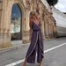 Women's Clothing Internet Celebrity Same Style Gold Ribbon Trim Waist V Neck Loose Suspender Jumpsuit_ecoleips.com
