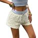 Y2k Minimalist Drawstring Shorts – Mid-Rise Casual Women’S Lounge Pants (Off-White, S-Xl) Y2k Silhouette_ecoleips.com