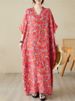 Summer Oversize Vintage Print Long Dresses For Women 2026 Casual Loose Holiday Beach Thin Breathable Dress Femme Elegant Clothes_ecoleips.com