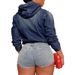 Distressed Denim Hooded Long Sleeve Pullover - Oversized Streetwear Zip-Up Jacket With Asymmetrical Hem For Women (Light Blue)_ecoleips.com