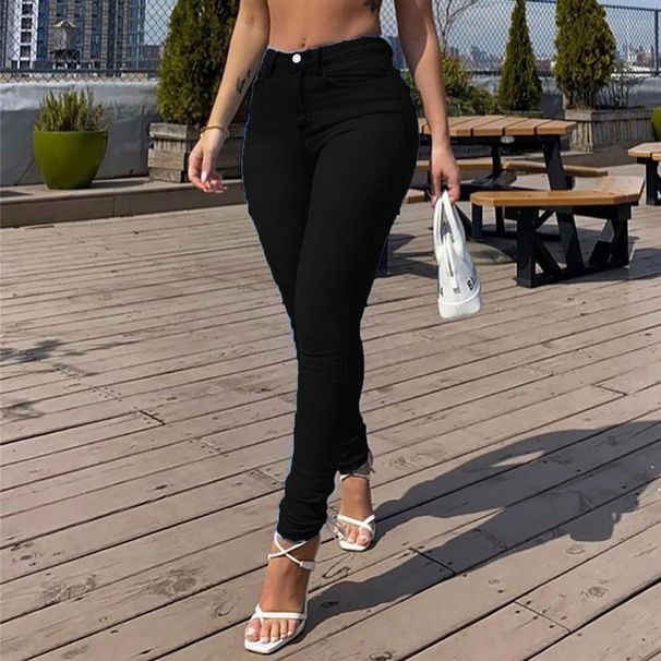 K European And American Style Denim Pants, Sexy Peach Hip Skinny Jeans For Women, Casual Long Trousers, Pencil Skirts_ecoleips.com