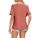 New European And American Style Cross-border Hot-selling T-shirt 2026 Summer Fashion Solid Color Square Neck Ruffled_ecoleips.com
