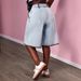 Women's Color Blocked Denim Mid-Length Shorts Light Blue Washed Sexy Style Factory Direct Wholesale Bottoms_ecoleips.com