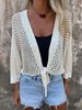 Women's Mesh Faux Ice Silk Cape Shawl Knitted Outerwear Sun Protection Top For Spring/Autumn Summer_ecoleips.com