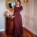 Aria Basics Aria Basics 2025 European And American Foreign Trade Autumn New Fashion Elegant Waist-cinching Printed Long Dress_ecoleips.com