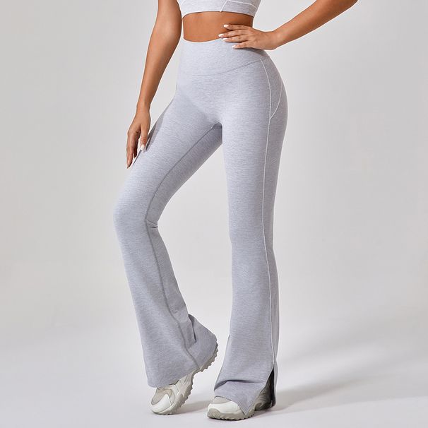 Women's Clothing Summer New High Waist Tight Nude Hip Lift Yoga Flared Pants Women Dance Fitness Outdoor Sports Split Trousers_ecoleips.com