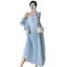 Wear 101.25kg Piece Set Pleated Strap Maternity Dress_ecoleips.com