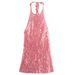 Sequin Strappy Backless Mini Dress – Sweetheart Neckline Party Dress In Pink (S-L)_ecoleips.com