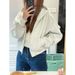 Gray Short Long Sleeve Sweatshirt Jacket For Women, New Spring And Autumn Niche Hooded Zipper Cardigan Top_ecoleips.com