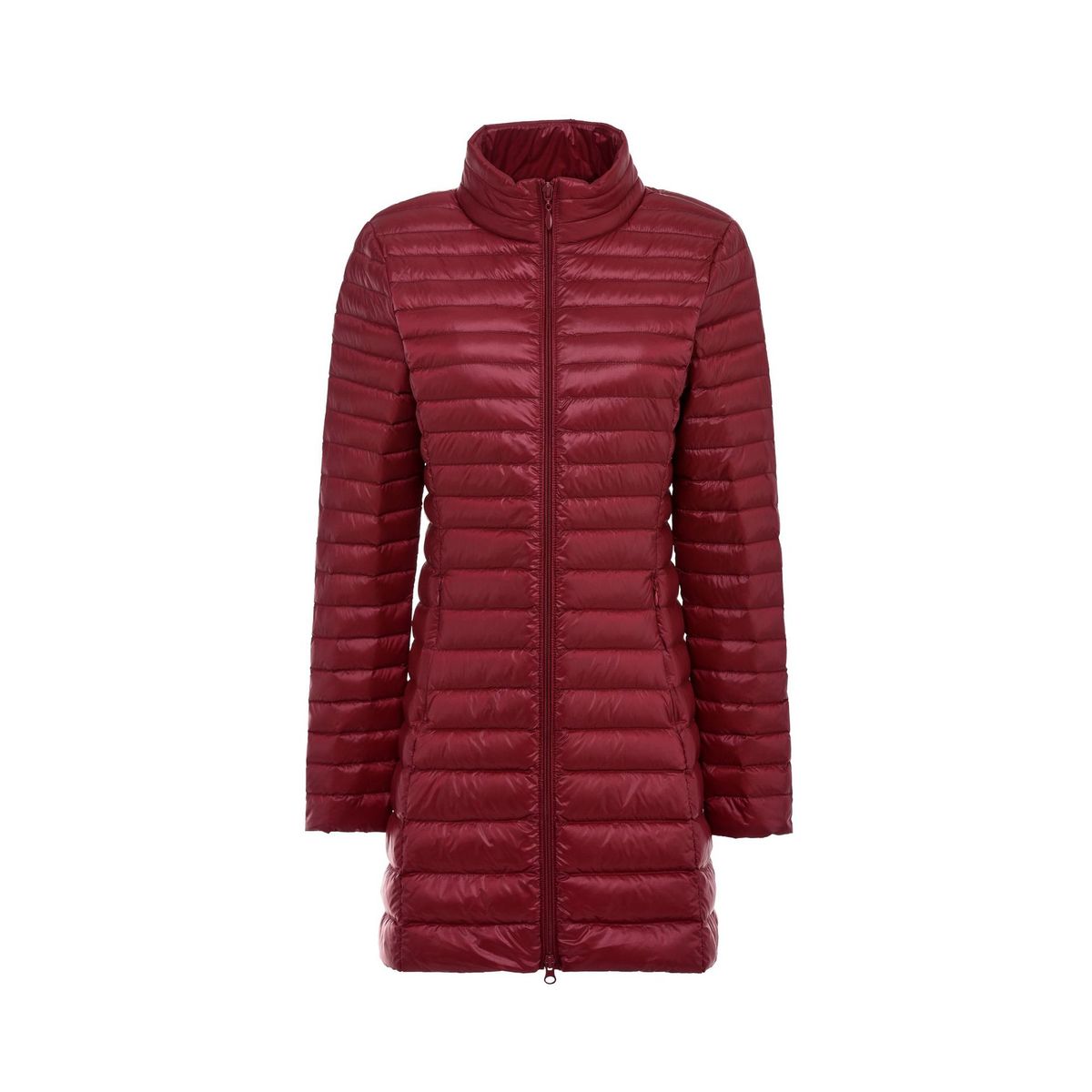 Elegant Slim-Fit Mid-Length Down Jacket For Women – Lightweight Stand Collar Winter Coat, Korean-Style Fashion Outerwear_ecoleips.com
