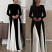 New Color Contrast Long Sleeved Women's Dress INS Casual Loose Party Dress_ecoleips.com