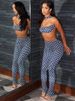 Weird Puss Hottie Polka Dot 2-Piece Set Women Halter Chest Wrapped Backless Top+Ruched Peach Hip Pants Stretch Skinny Clubwear_ecoleips.com