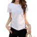White Short-sleeved T-shirt Women's Summer 2026 New Beautiful And Good-looking Small Inner Bottom Round Neck Front Shoulder Top_ecoleips.com