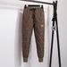 Women's Clothing Women's Winter Thermal Pants With Diamond Quilted Pattern, Loose Fit, Elastic Cuff, Casual Streetwear (Black/White/Brown, S-4XL)_ecoleips.com