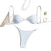 Women's Sexy Thin Rope Shoulder Strap Bikini Triangle Cup Swimwear for Beach Hot Springs Trending New_ecoleips.com