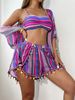 Trendy Halter Neck Bikini Two Piece Set Middle Eastern Sexy Print Women's Swimwear_ecoleips.com