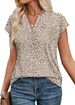 WIHOLL Womens Summer Tops V Neck T Shirts Cap Sleeve Business Casual Outfits Loose Fit Beach Vacation Clothes Basic Tees_ecoleips.com