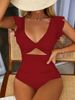 European American One Piece Swimsuit Backless Slim Fit Solid Color Sexy Russian Women's Fashion Cross Border Swimwear_ecoleips.com
