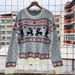 Women's Knit Sweater Fall Christmas Deer Pattern Loose Fit Round Neck Long Sleeve Pullover Top_ecoleips.com