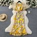 Women's Clothing High End Elegant Heavy Flower Embroidery Round Neck Lantern Sleeve Waist Slim Fit Fishtail Dress_ecoleips.com