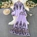 Elegant Floral Office Set – Lapel Blouse & Slimming Pleated Midi Skirt (One Size)_ecoleips.com