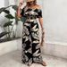 Vacation Style Jumpsuit Summer Women's Printed Off-Shoulder Top And Wide-Leg Pants Set_ecoleips.com