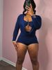 K European And American Style New Personalized Street Sexy Hot Girl Deep V Low Cut Solid Color Slim Fit Jumpsuit_ecoleips.com