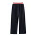 Women's Clothing Personalized Letter Embroidered Polo Color Matching Pullover Sweatshirt Drawstring Color Matching Casual Sports Trousers Suit_ecoleips.com