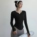 Women's Quick Drying Yoga Shirt Skin Friendly Breathable Long Sleeved Sports T Shirt Slim Fit Running Training Fitness Top_ecoleips.com