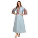 Luxury Embroidered Abaya Dress – Premium Dubai Turkish Style Long Robe With Rope Stitching – Modest Evening Gown For Women (Light Blue, M-XXL)_ecoleips.com