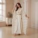 Modest Abaya Dress Women's Clothing Middle East Style Sequin Two Piece Robe Dress Polyester_ecoleips.com