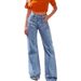 Cross-border European And American 2026 Spring/Summer New Loose Large-Pocket Jeans For Women, Vintage Frayed Hem_ecoleips.com