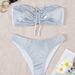 Women's Clothing Sexy Bikini Swimsuit Trendy Minimalist Vacation Drawstring Swimwear Polyester Fabric With Chest Pad No Steel Support_ecoleips.com