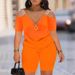 Women's Clothing Elegant Off Shoulder Splicing Zipper Short Sleeved Shorts Two Piece Suit_ecoleips.com