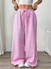 Women's Minimalist Color-Block Texture Pants With Padded Pockets Slim Waist Versatile Pleated Casual Fashion_ecoleips.com