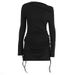 Women's Clothing Women's Elegant Long Sleeve Bodycon Skirt With Drawstring Style Autumn Clothing For Ladies_ecoleips.com
